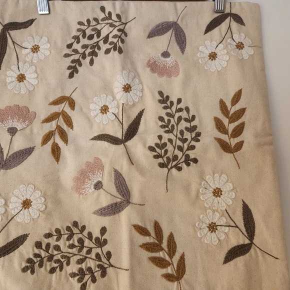 Floral Embroidered Pillow Cover - Picture 1 of 3